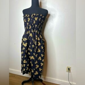 Disney Black and Yellow Strapless Dress